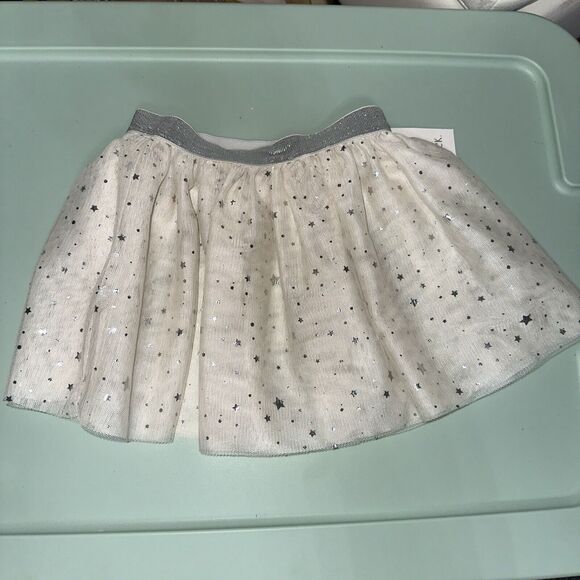 NWT Falls Creek Baby Girl's Toddler Tutu Skirt Size 24 Months Ivory Silver Stars - Picture 1 of 5